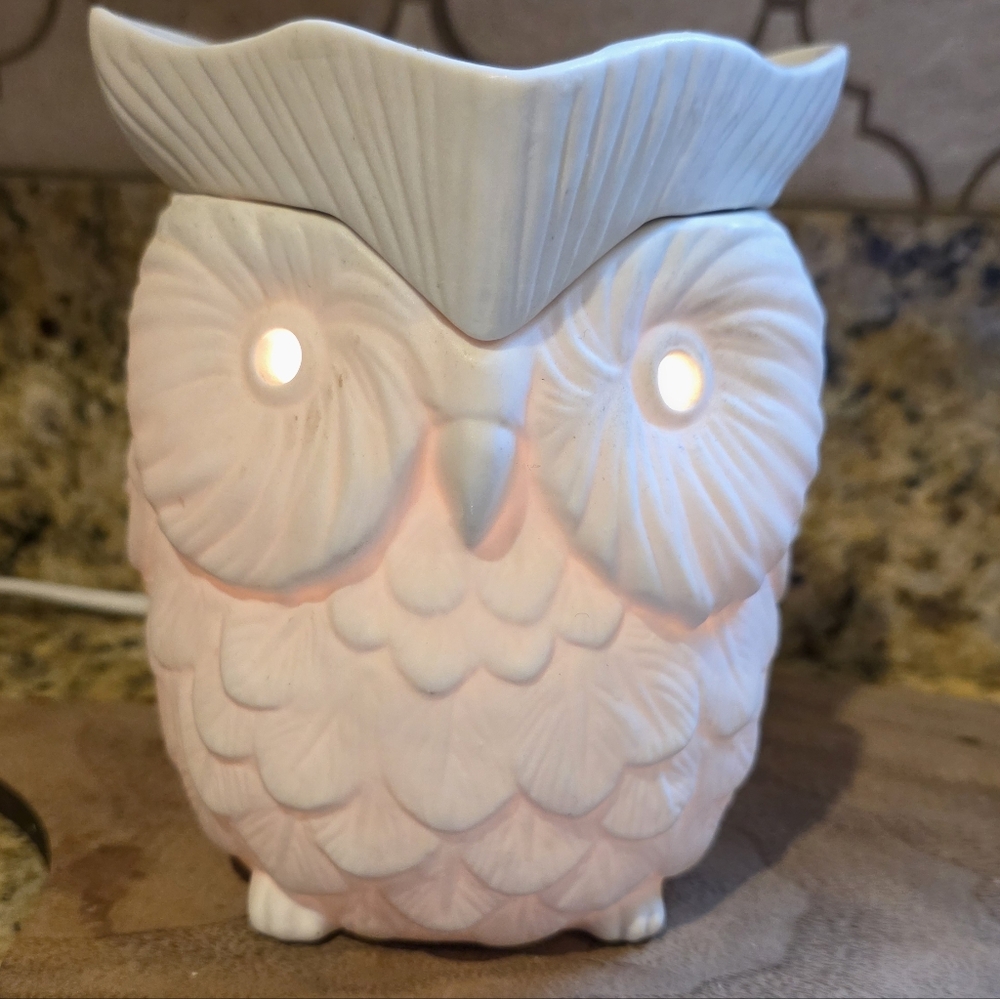 Ceramic Owl Wax Warmer Night Light | Plug-In | Home Decor